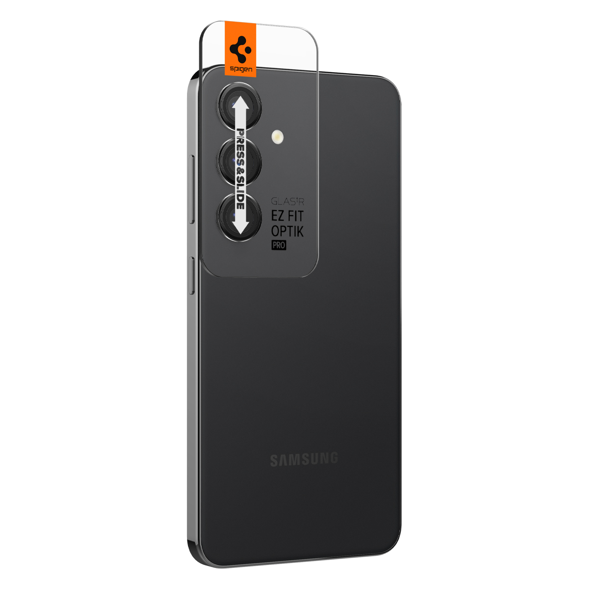 (2er Set) Samsung Galaxy S24  Plus Glas Tr EZ Fit Optik Pro Kamera Objektiv Protector Panzer Glas Case Friendly mit Rahmen (AGL07433)