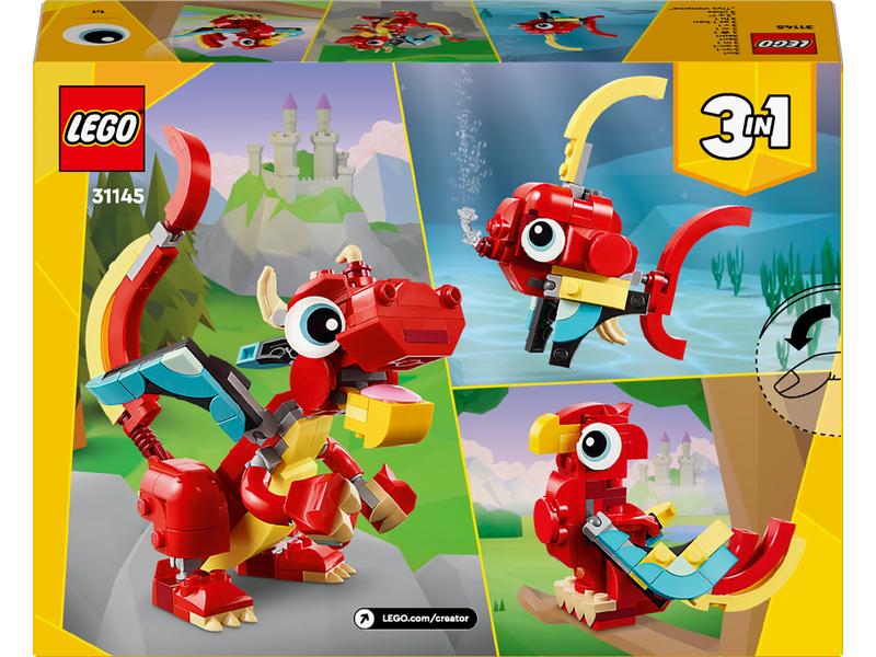 LEGO® Creator Roter Drache 31145 3-in-1-Bauset