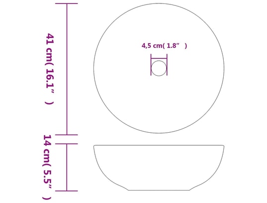 VIDAXL - Vasque à poser blanc et bleu rond f41x14 cm céramique