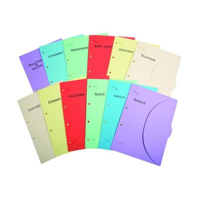 Smartfolder Le Pack Pro - 12 Chemise à 3 rabats - avec titres assortis