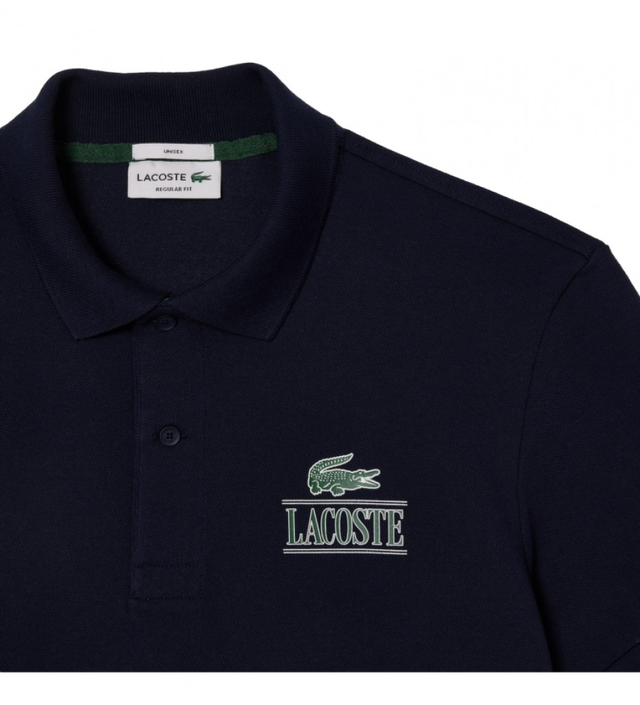 Polo Lacoste em piqué azul marinho