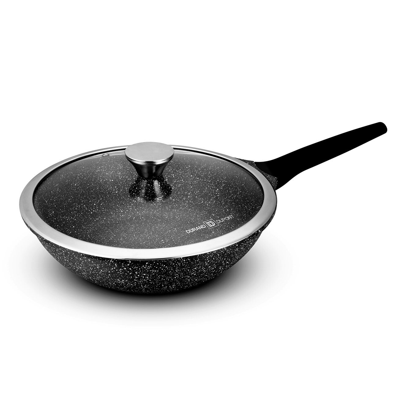 Durand Dupont Wok fonte d'aluminium effet pierre gisors wok28tfi noir - D.28 cm