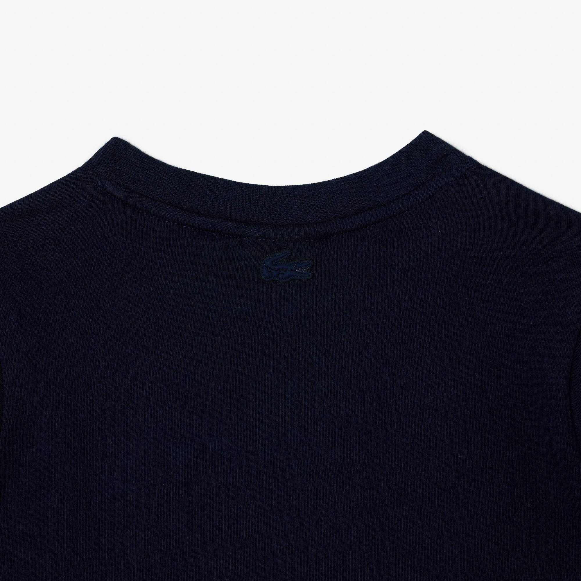T-shirt avec imprimé planète en jersey de coton T-Shirts & Chemises - Bleu - Lacoste - Enfant