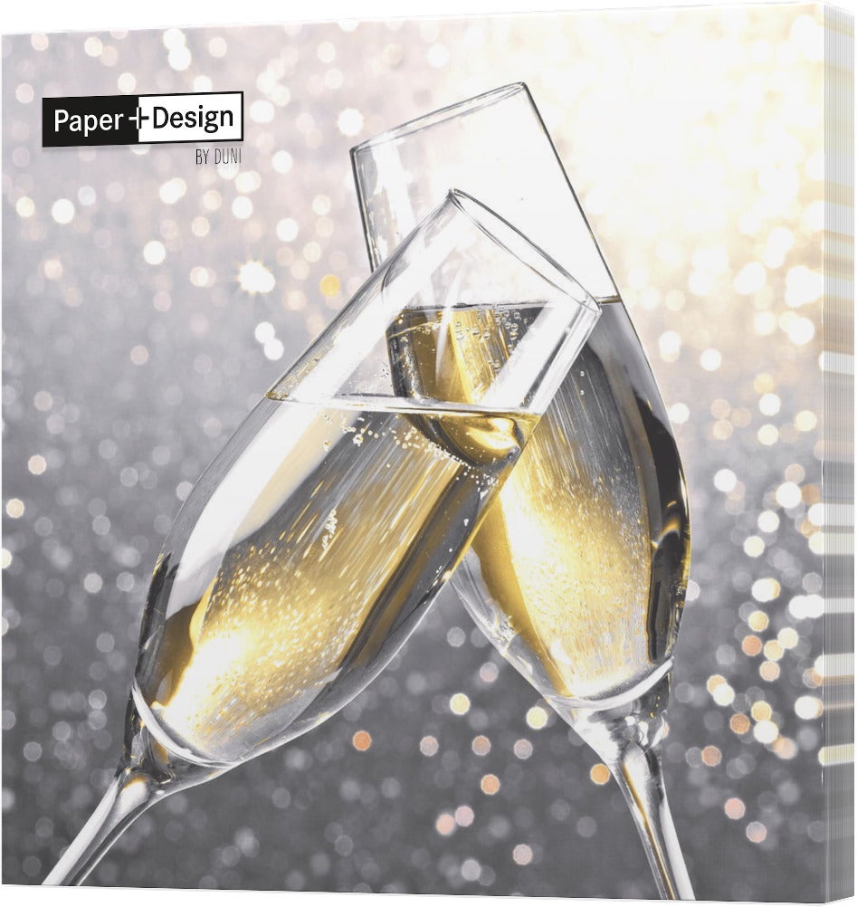 Duni servetten Cheers goud 33 x 33 cm 20 stuks