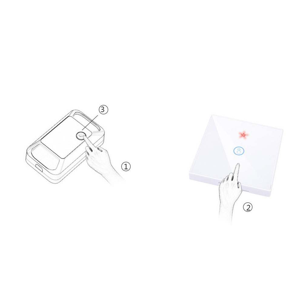 (2er Set) Smart Switch Intelligenter Funk Schalter mit Touch Control   Steuereinheit mit 4 Modi (Batteriebetrieben) iOS/Android - Weiss