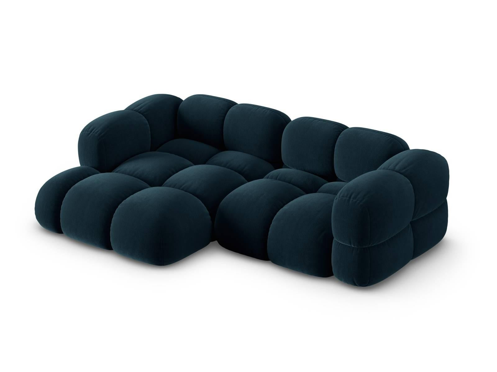 Cosmopolitan Design Loretto 2,5-zits Hoekbank Links - Velvet - Donker Turquoise