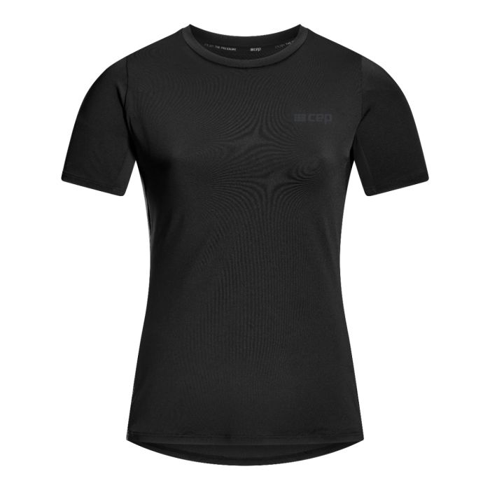 CEP Dame T-shirts The Run Shirt Round Neck Short Sleeve Sort