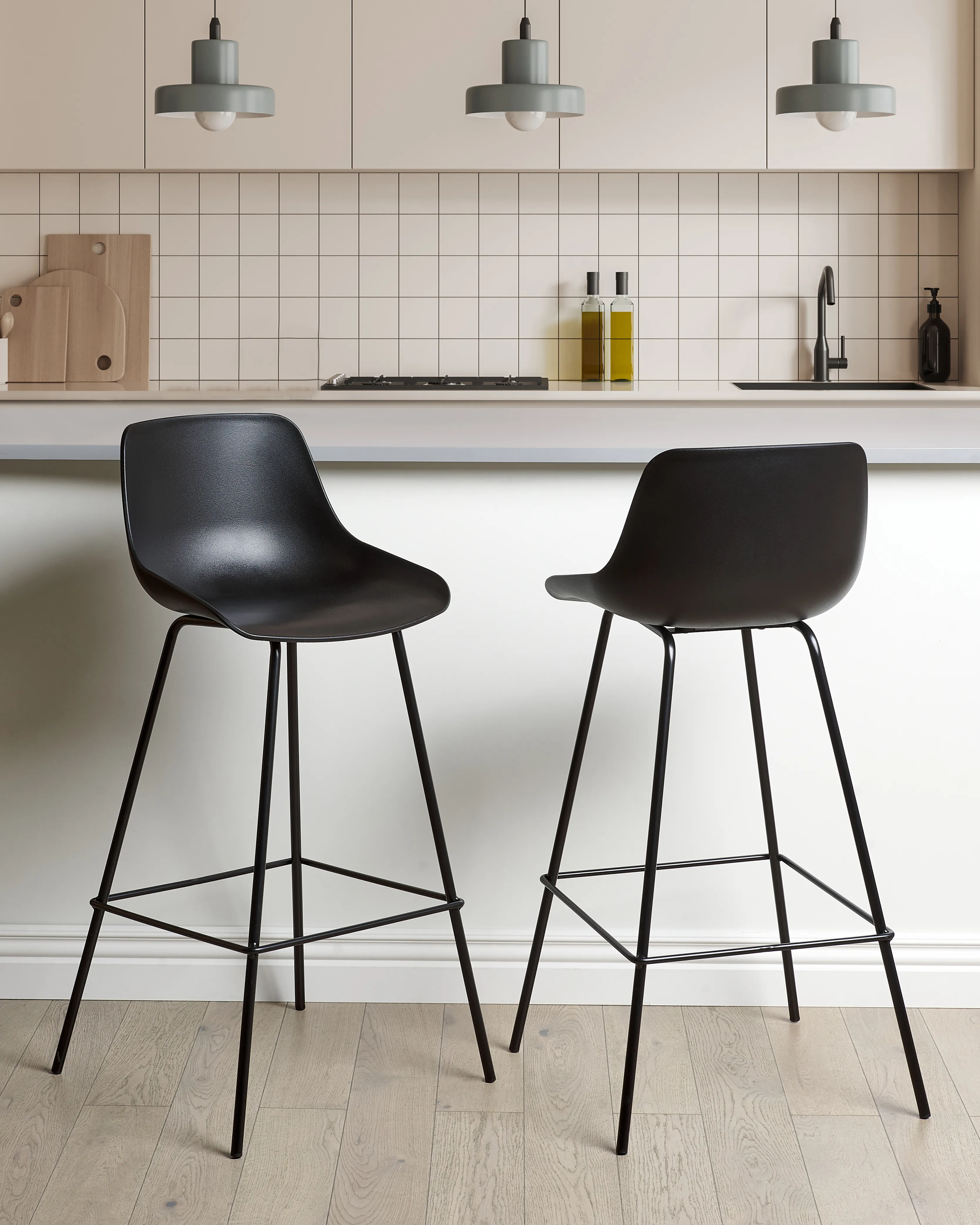 Set van 2 barstoelen EMMET Zwart