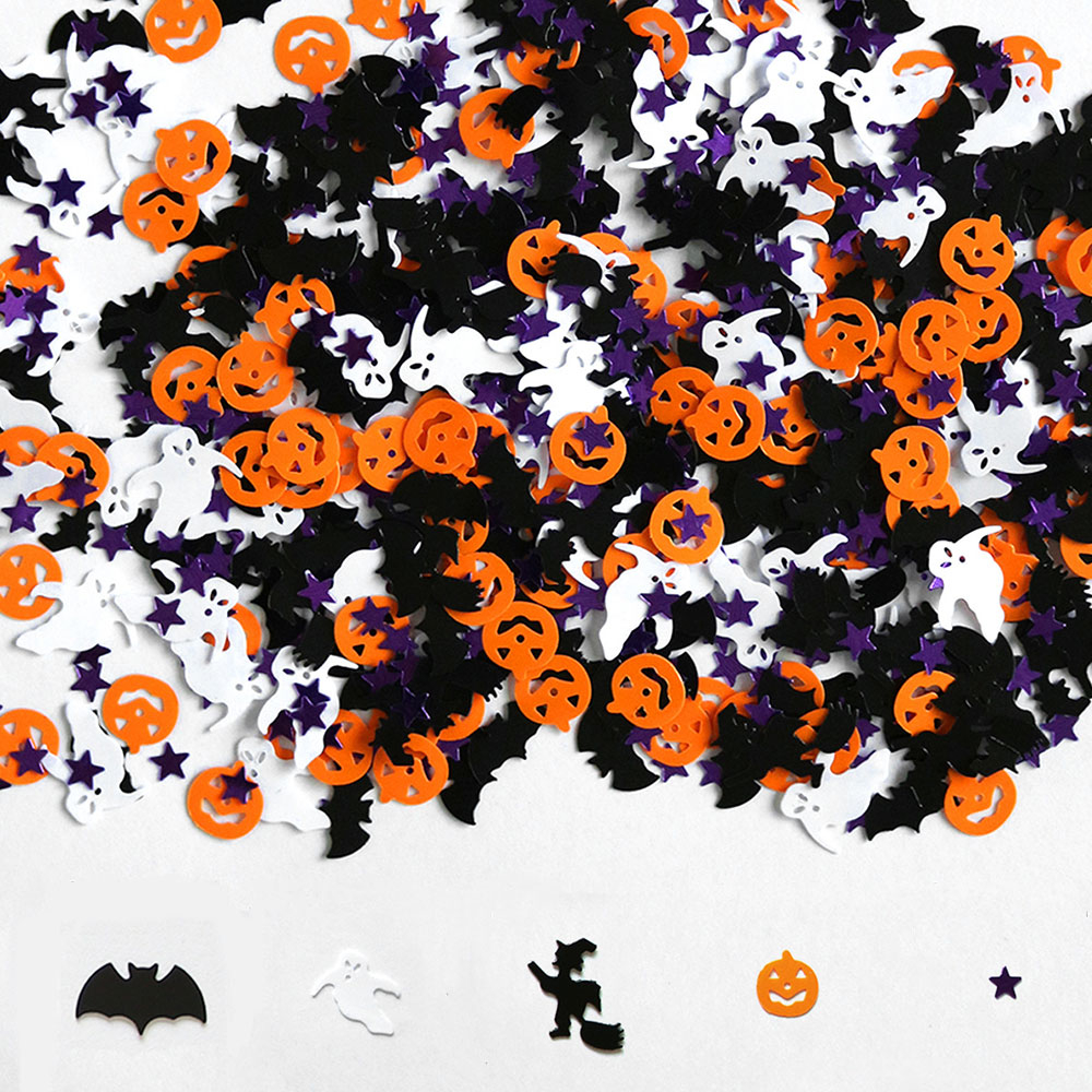 (15g) Konfetti Halloween Party Deko Kürbis / Fledermaus / Gespenst Streukonfetti Tischdekoration - Schwarz / Orange / Weiss