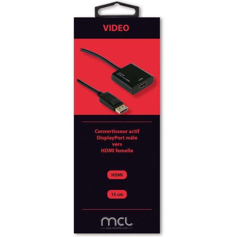 MCL CG-291CAZ câble vidéo et adaptateur 0,15 m DisplayPort HDMI Type A (Standard) Noir
