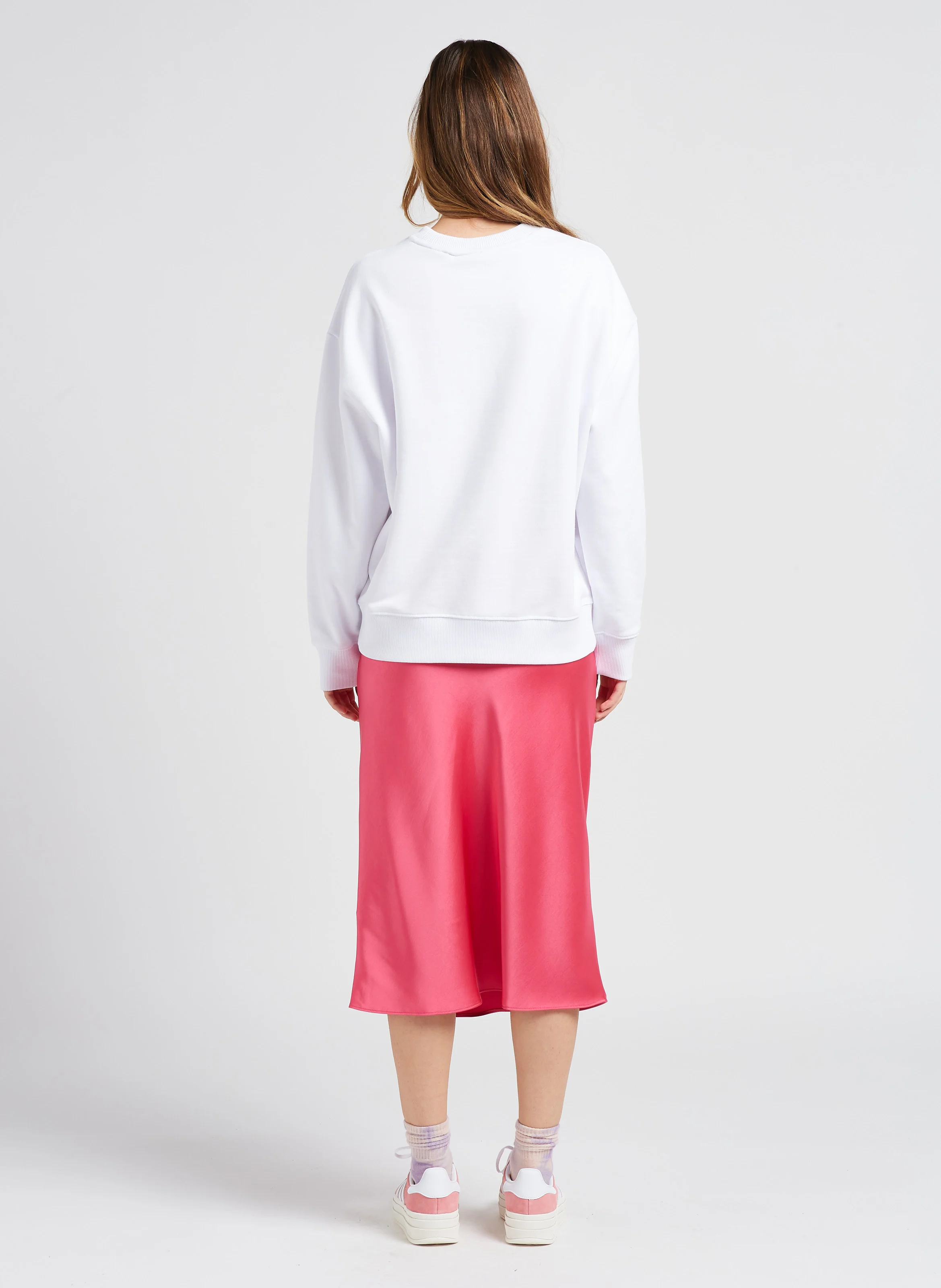 Sweat col rond sérigraphié en coton bio | Blanc