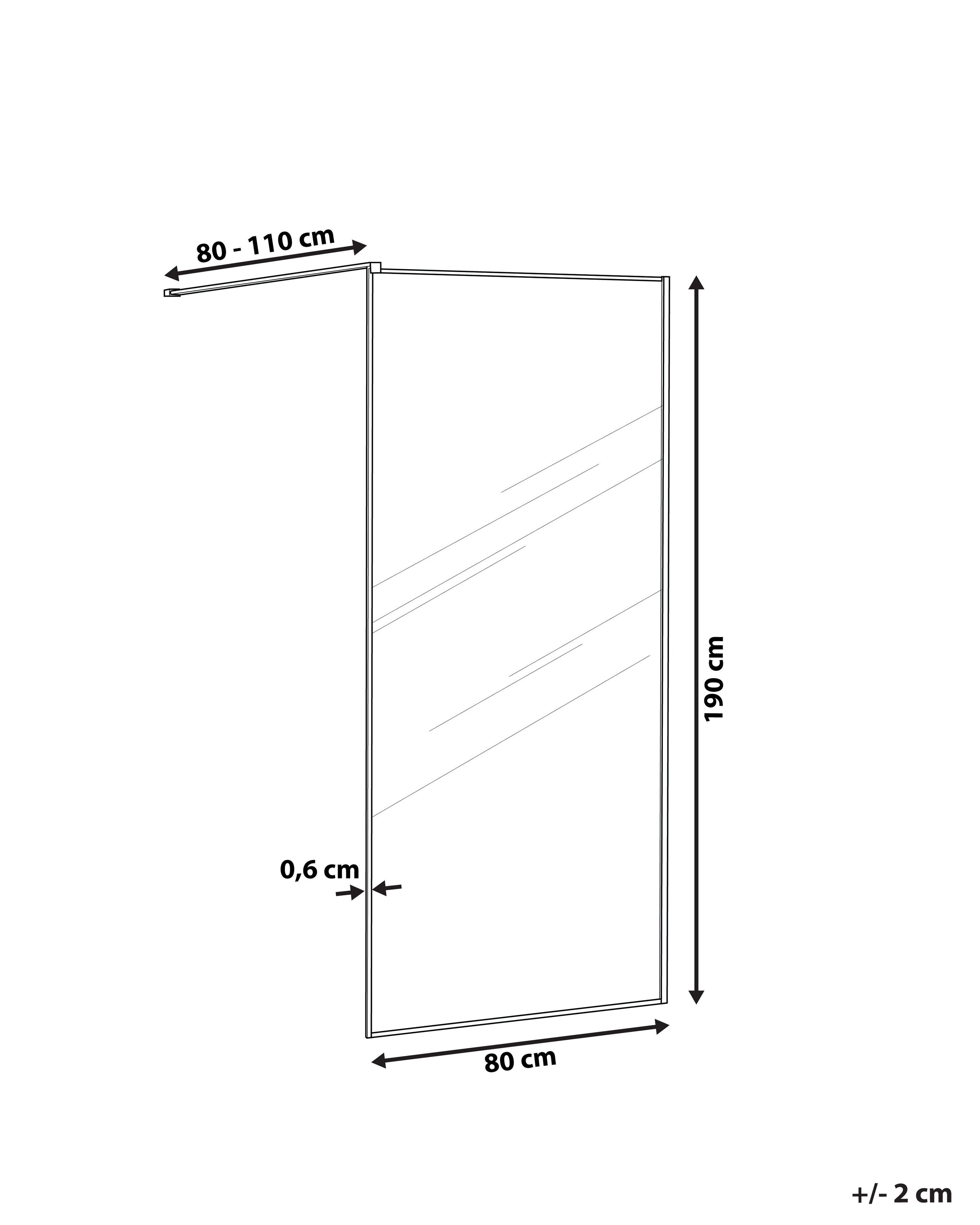 Douchescherm WASPAM 80 x 190 cm Goud