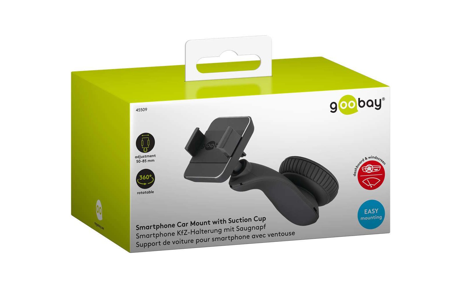 Goobay HALTER Universal (Saugfuß) Long LC Saugnapf Smartphone KfZ-Halterung