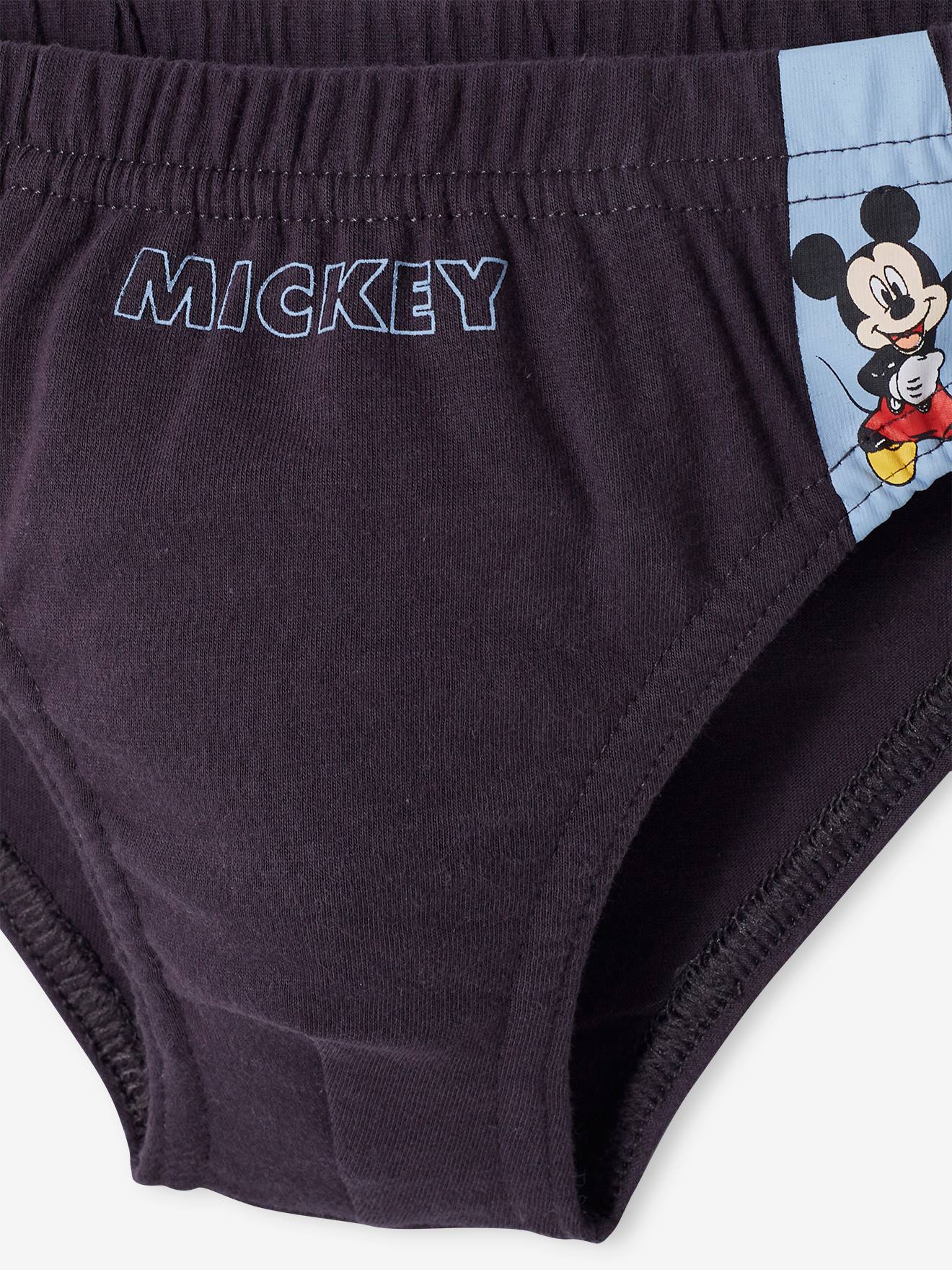 Pacote com 7 cuecas lisas azul-claras DS® Mickey com estampas.
