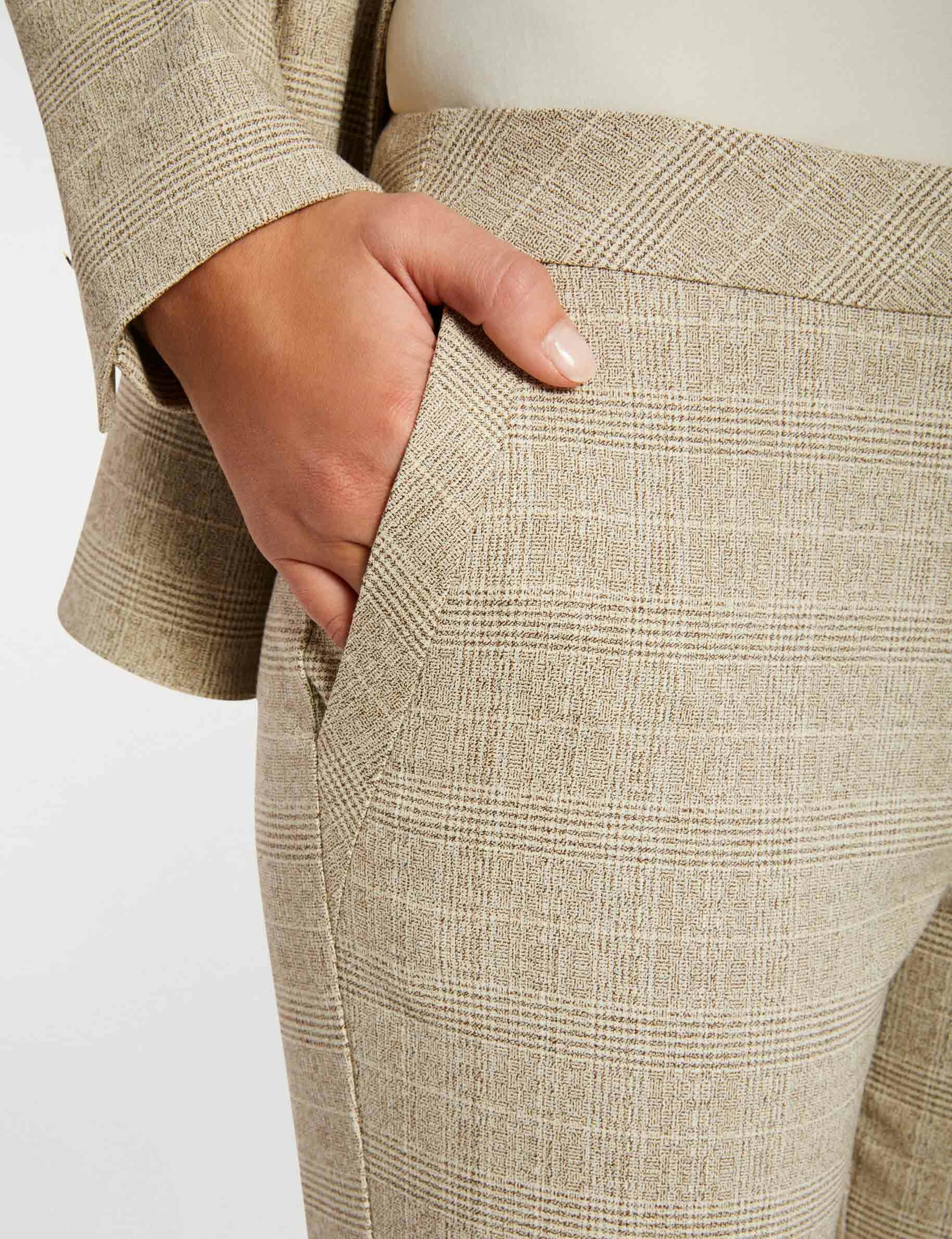 Pantalon 7/8ème coupe cigarette beige femme - beige