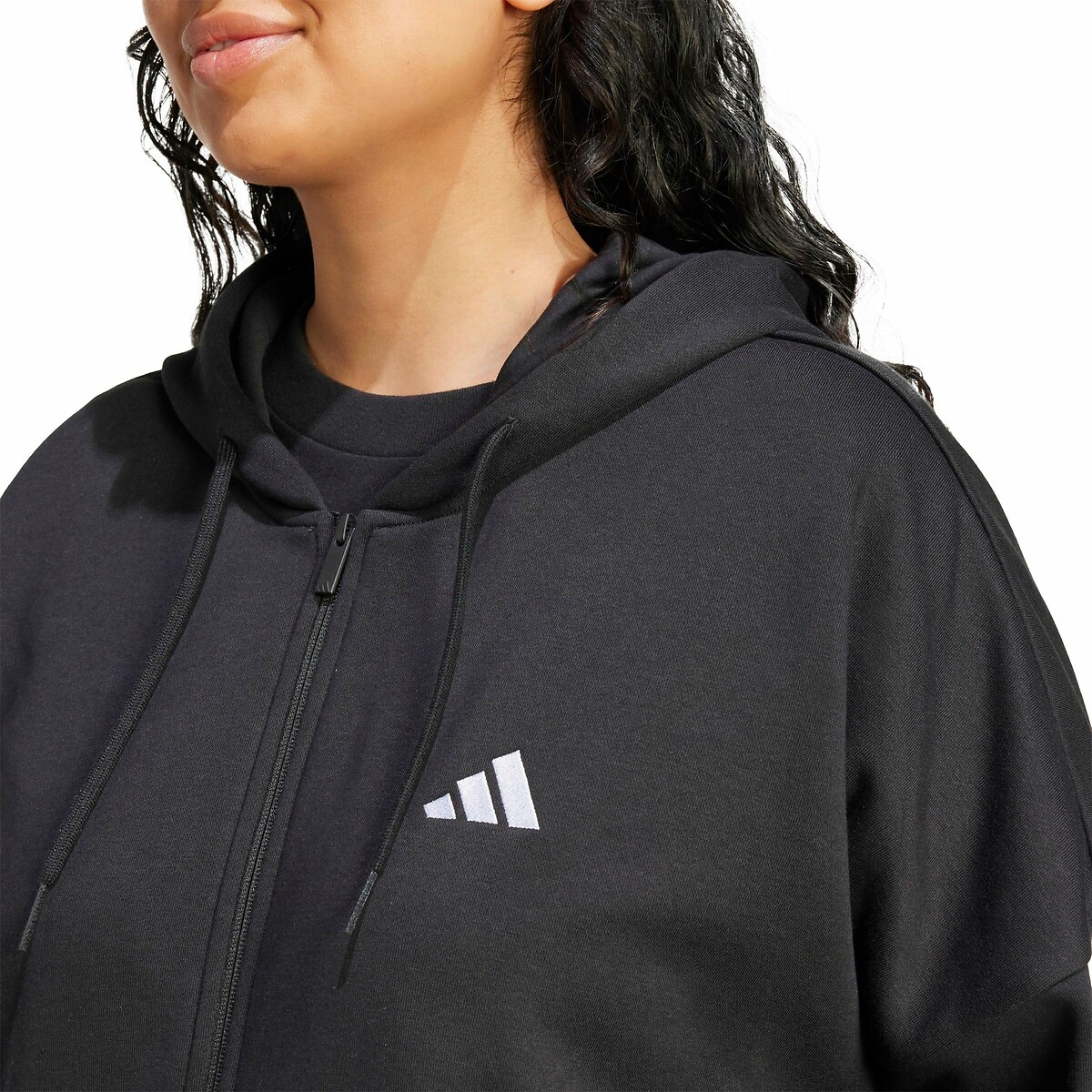 ADIDAS ROUPAS ESPORTIVAS<br>Moletom com zíper Essentials 3 listras