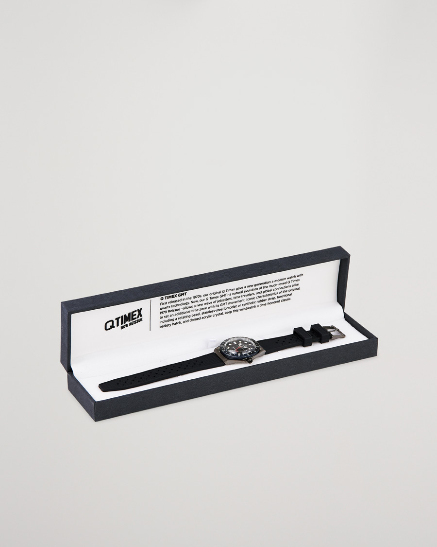 Timex Q Diver GMT 38mm Rubber Strap Black/Grey