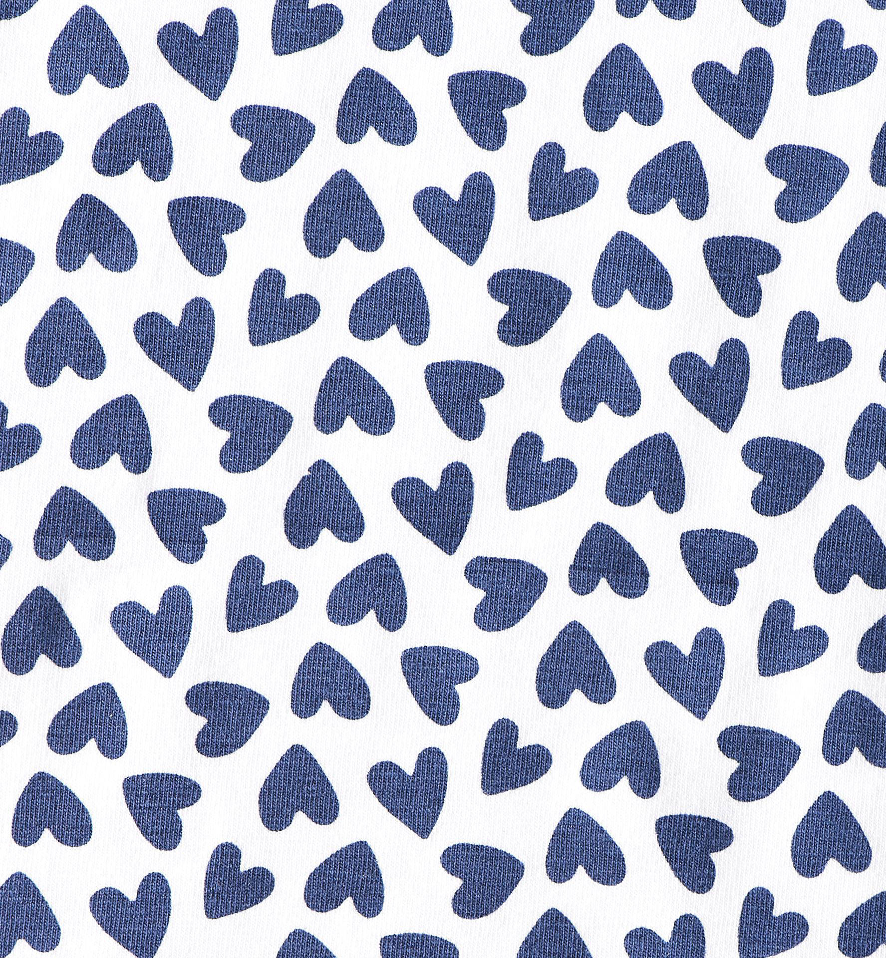 Little Label shortama met hartjes van katoen blauw/wit