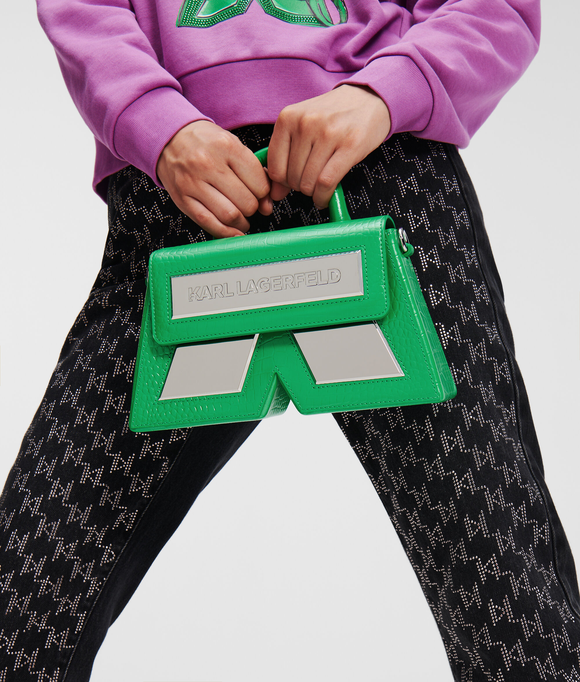 PETIT SAC BANDOULIÈRE EFFET CROCO IKON K