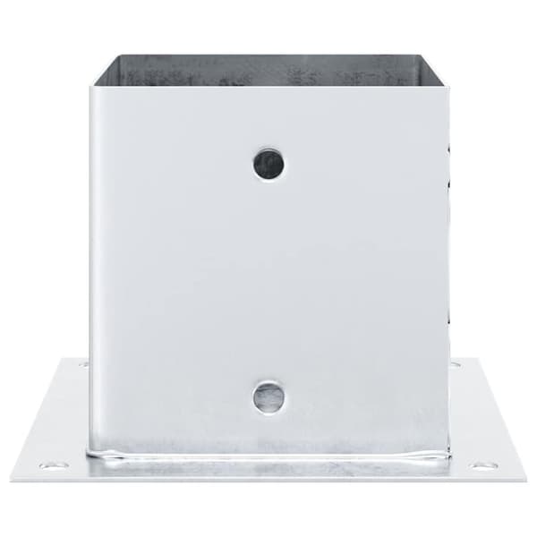 vidaXL Stolpebunner firkantet 12 stk sølv 141x141 mm galvanisert stål