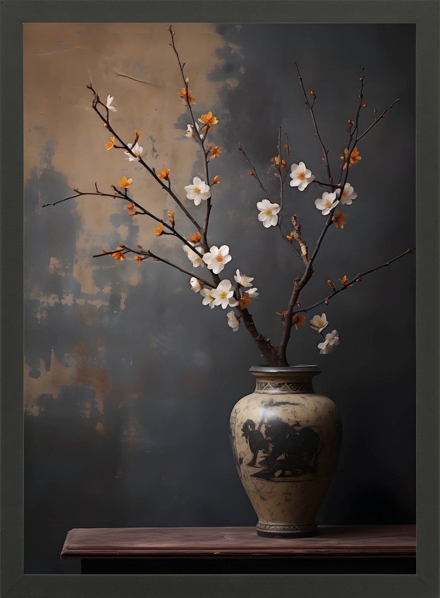 Art Print Dark Blossom Vase