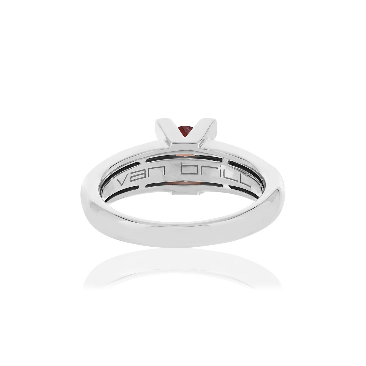 Bague VAN BRILL or blanc 750, rubis, diamants.