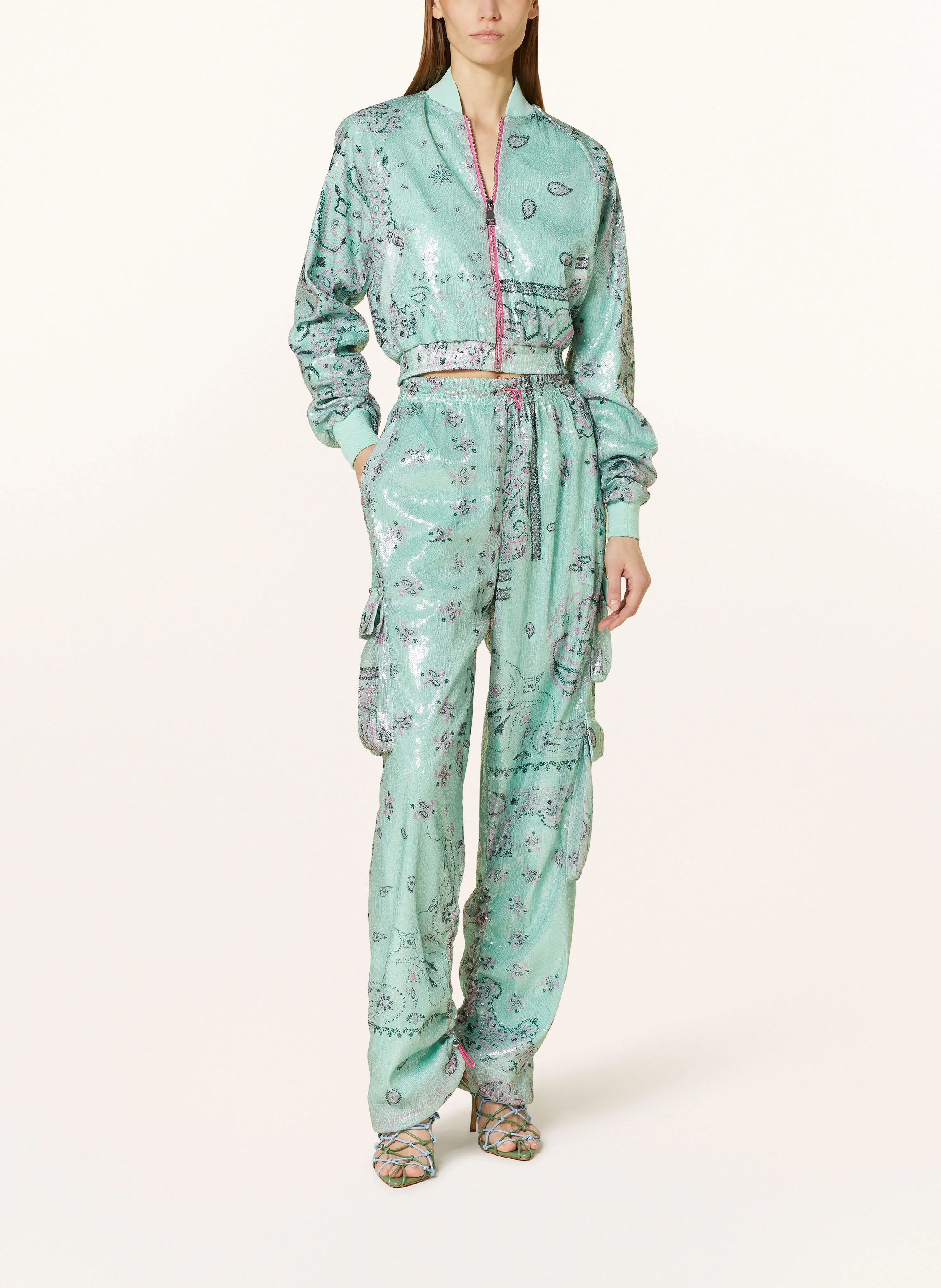 KHRISJOY Cargohose mit Pailletten