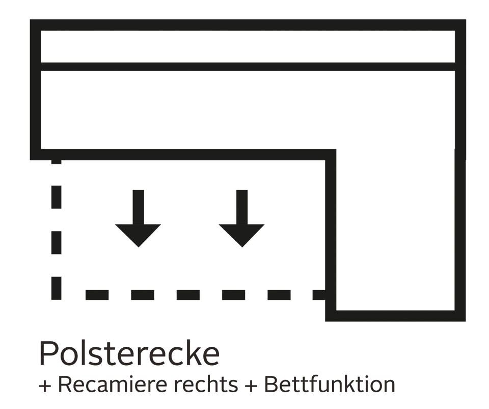 Home affaire Ecksofa »Italia L-Form« mit Bettfunktion,  mit  Federkern