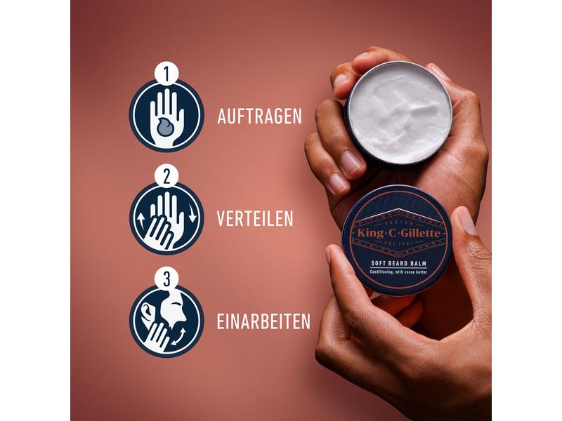 King C. Gillette Bartbalsam 100 ml Bartbalsam mit Sheabutter, Arganöl, und Kakaobutter