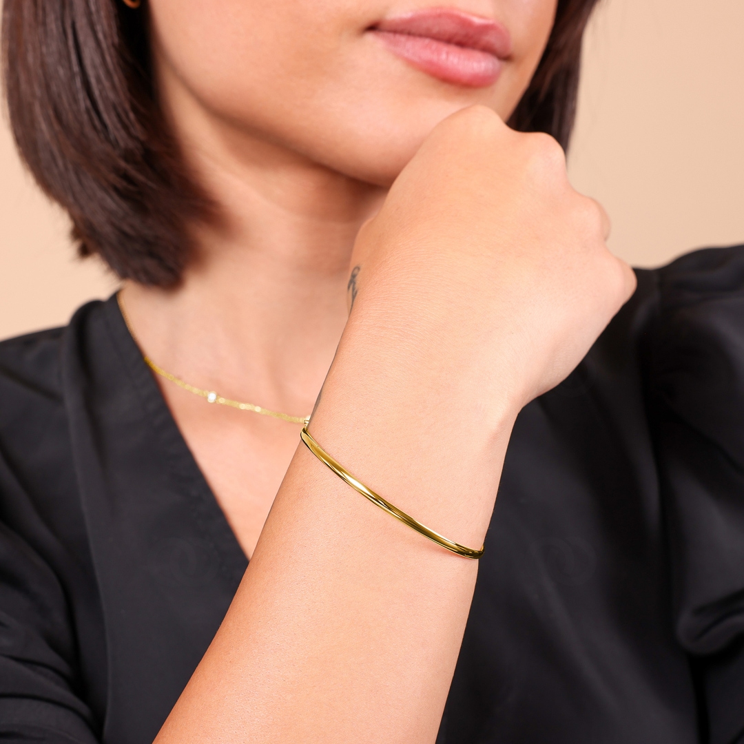 Armreif oval 750/18 K Gelbgold 3mm - 54x60mm