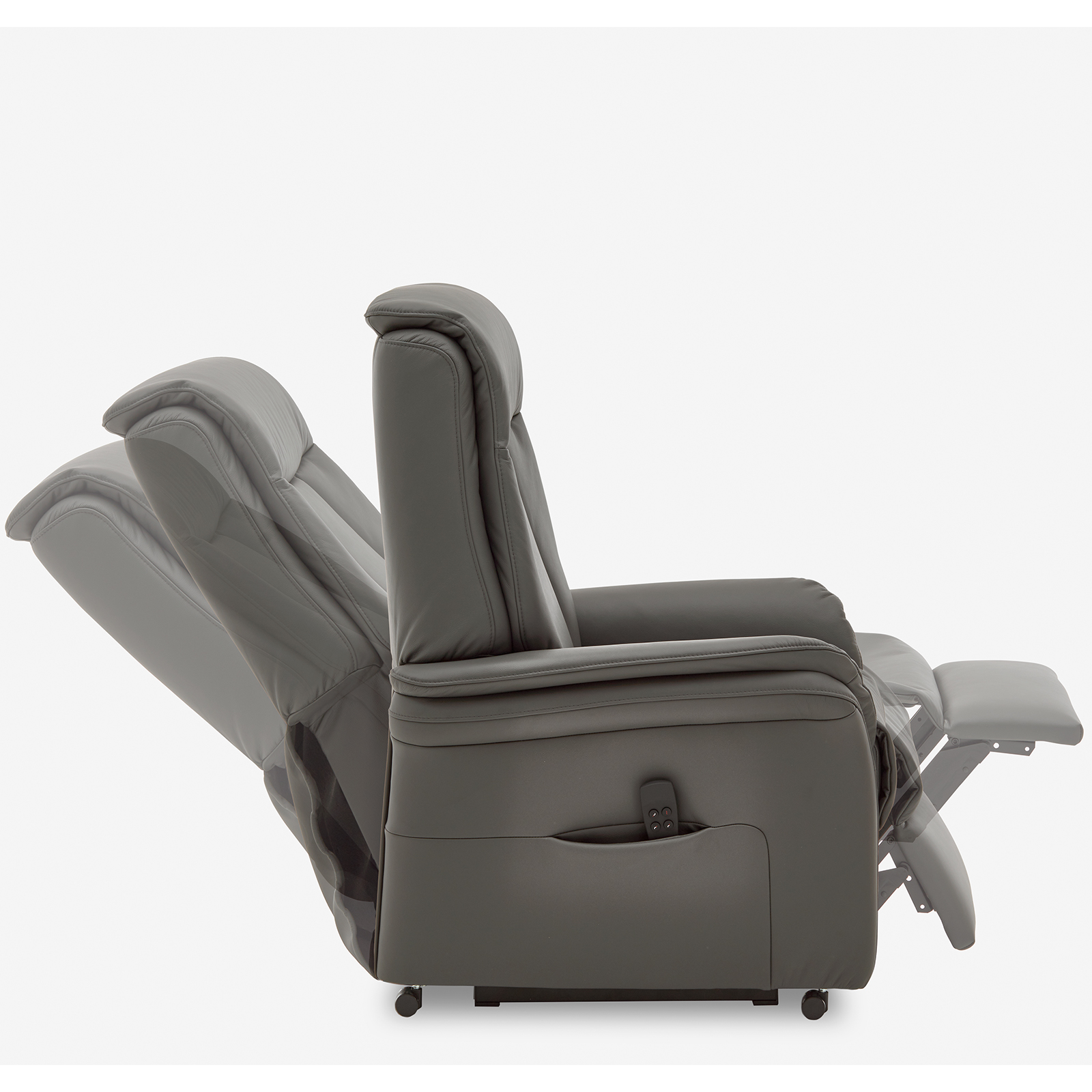 Ledersessel - anthrazit - mit E-Motoren - medium