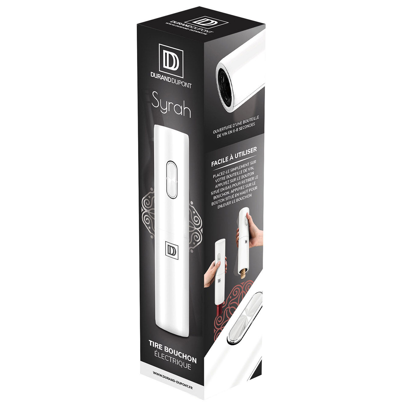Durand Dupont Tire Bouchon Electrique blanc - 4.8x5x23.1 cm