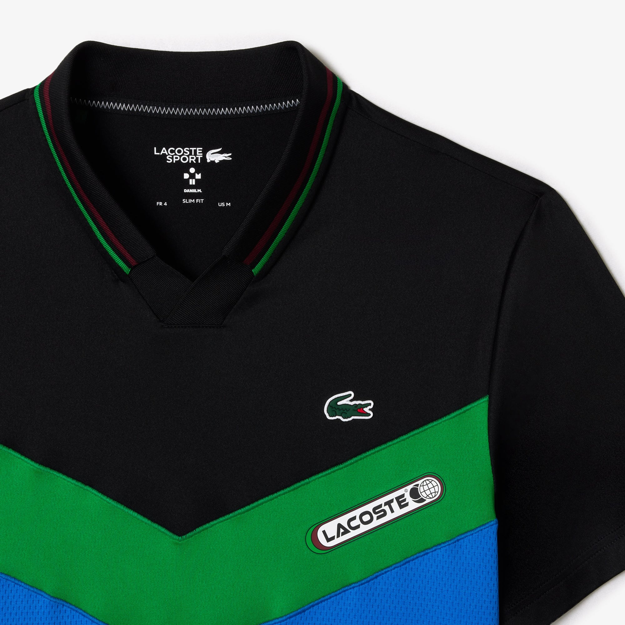 Slim Fit LACOSTE Tennis x Daniil Medvedev Poloshirt mit nahtlosem Effekt Kurze Ärmel - Schwarz - Lacoste - Herren