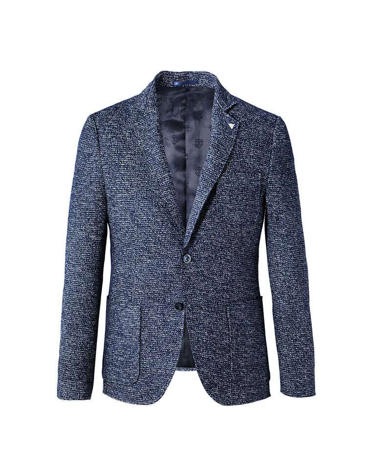 Veste ajustée en tweed bleu 