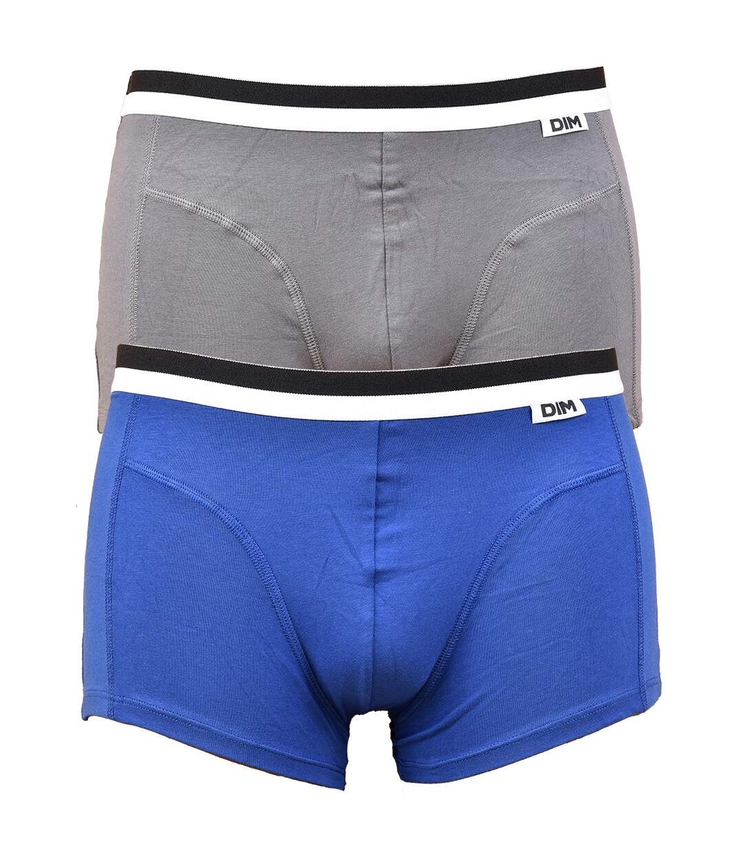 Boxer DIM Homme en coton stretch ultra Confort -Assortiment modèles photos selon arrivages- Pack de 2 Boxers Atlanta/Gris