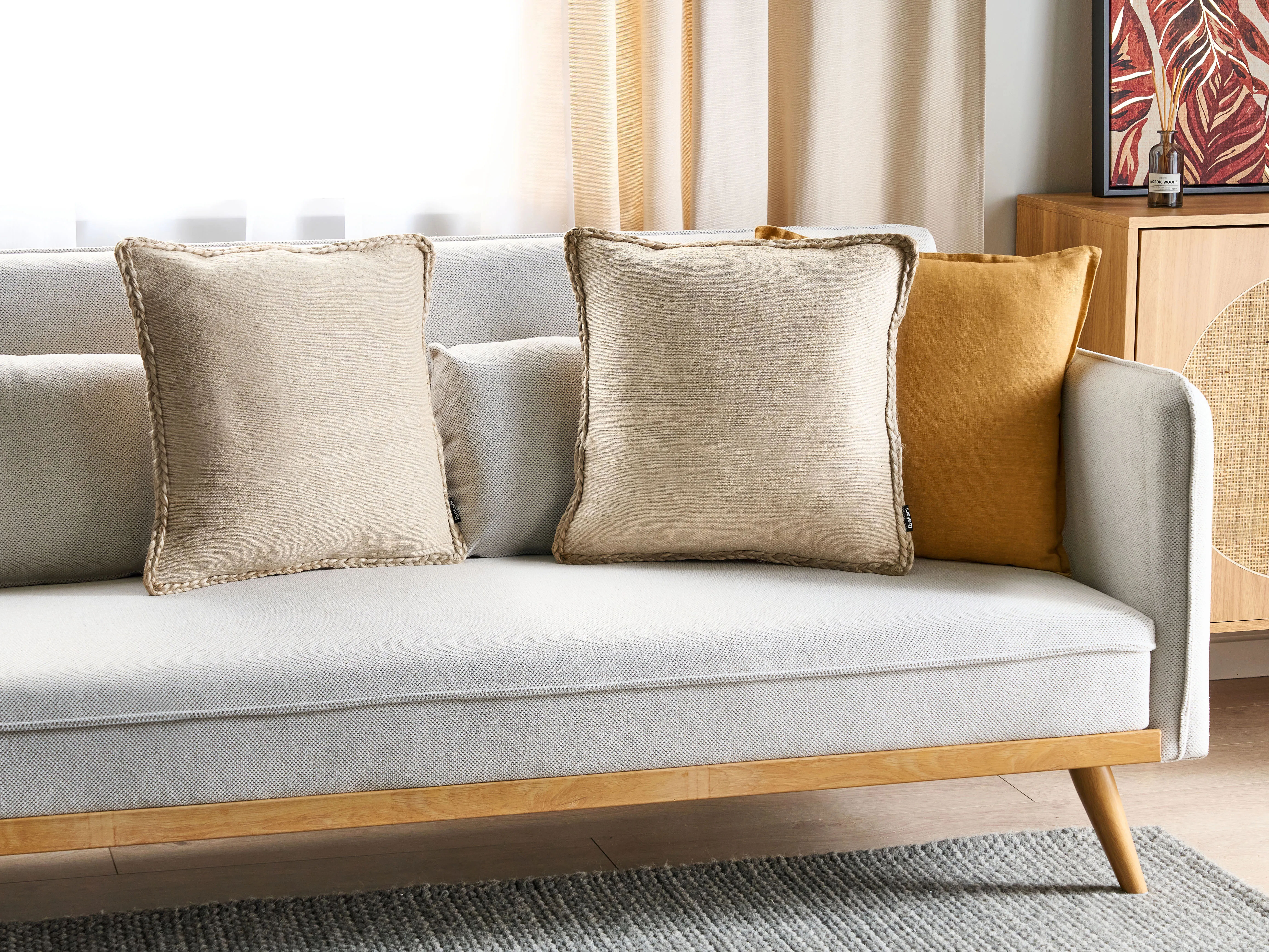Set van 2 sierkussens ELLIOTTIA Jute 45 x 45 cm Beige effen