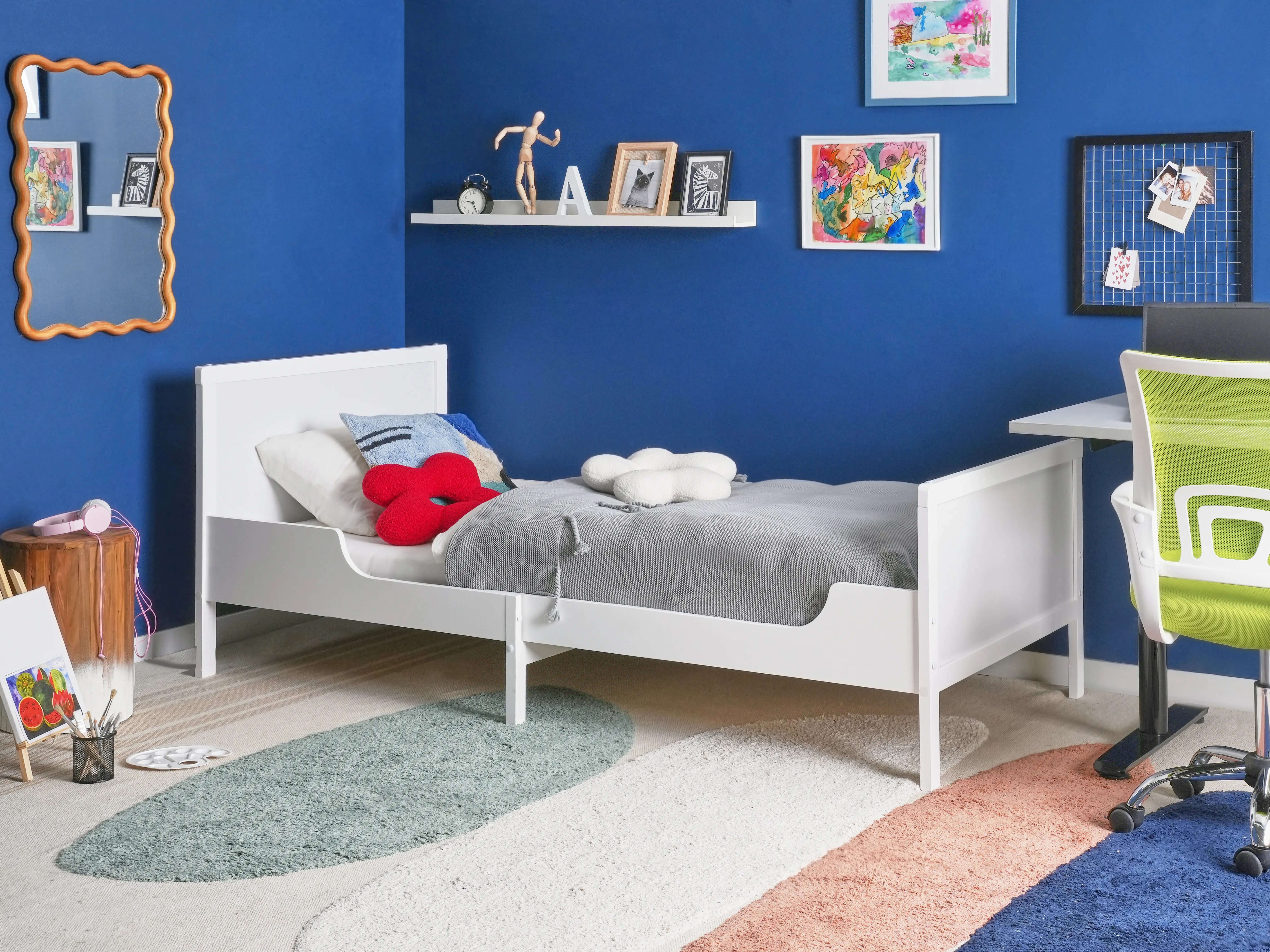 Uitschuifbaar kinderbed Dennenhout MONTIGNY 90 x 200 cm Wit