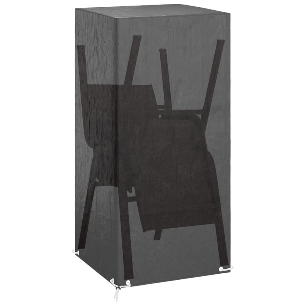 Housses de chaise de jardin 2 pcs 8 œillets 75x70x140 cm pe