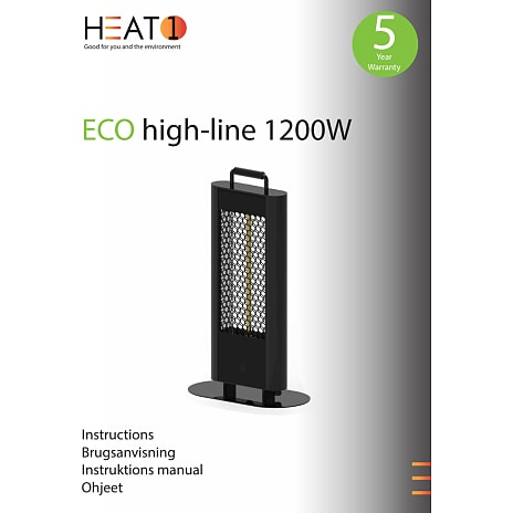 HEAT1 Terrassevarmer under bord 1200W - sort