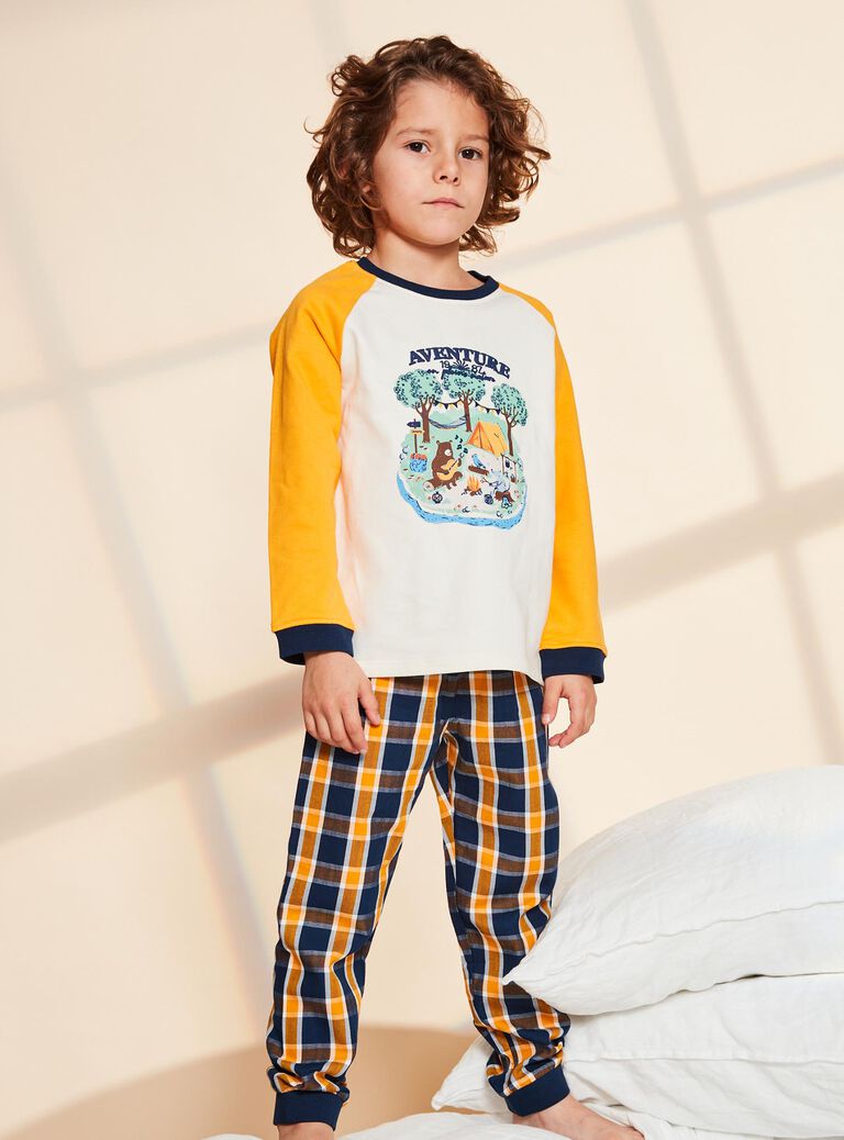 Ensemble pyjama thème forêt à carreaux
