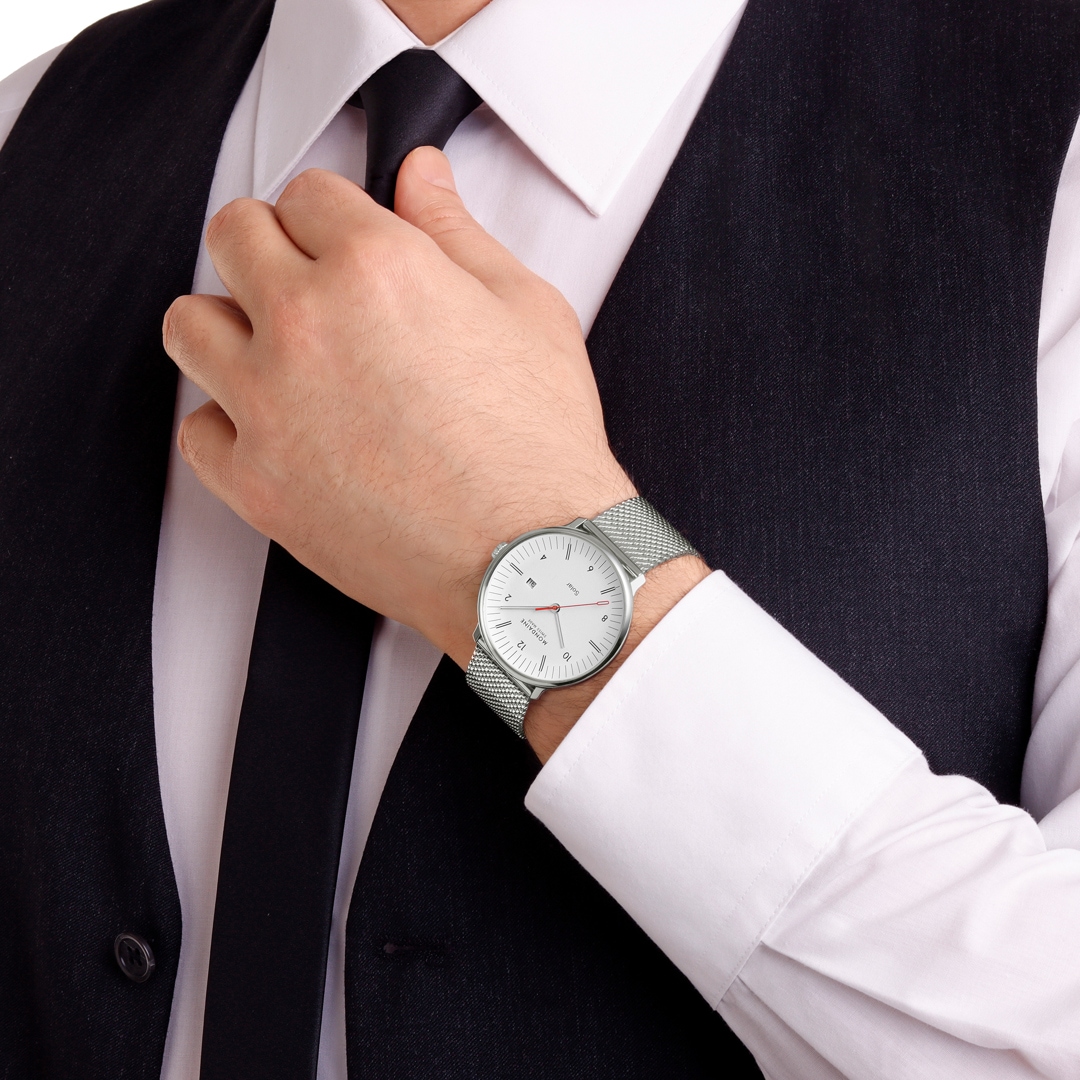 Mondaine Doppio Solar Silbrig Ø 41