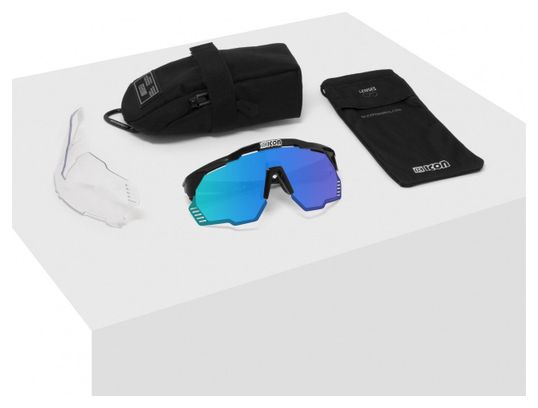 Scicon Sports Aeroshade Kunken Lunettes De Soleil De Performance Sportive (Multimirror Bleu Scnpp/Compagnon De Carbone)