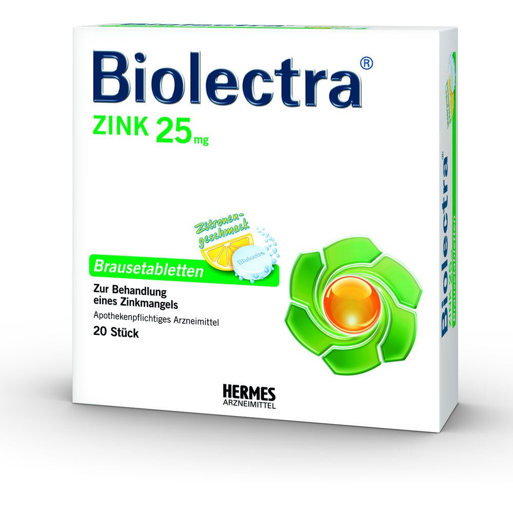Biolectra® Zink 25 mg Zitrone Brausetabletten