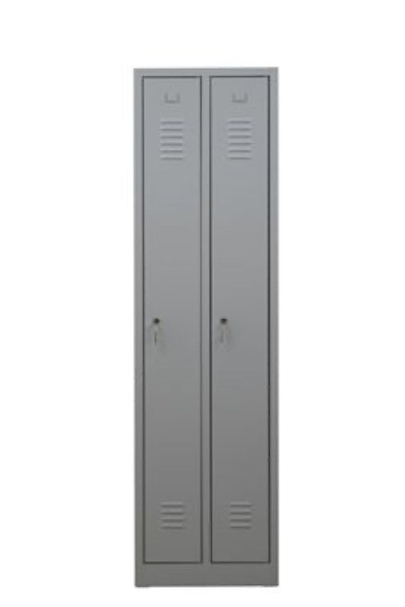 PROREGAL Garderobekast Camel 2 compartimenten HxBxD 180 x 50 x 50 cm Cilinderslot Grijs