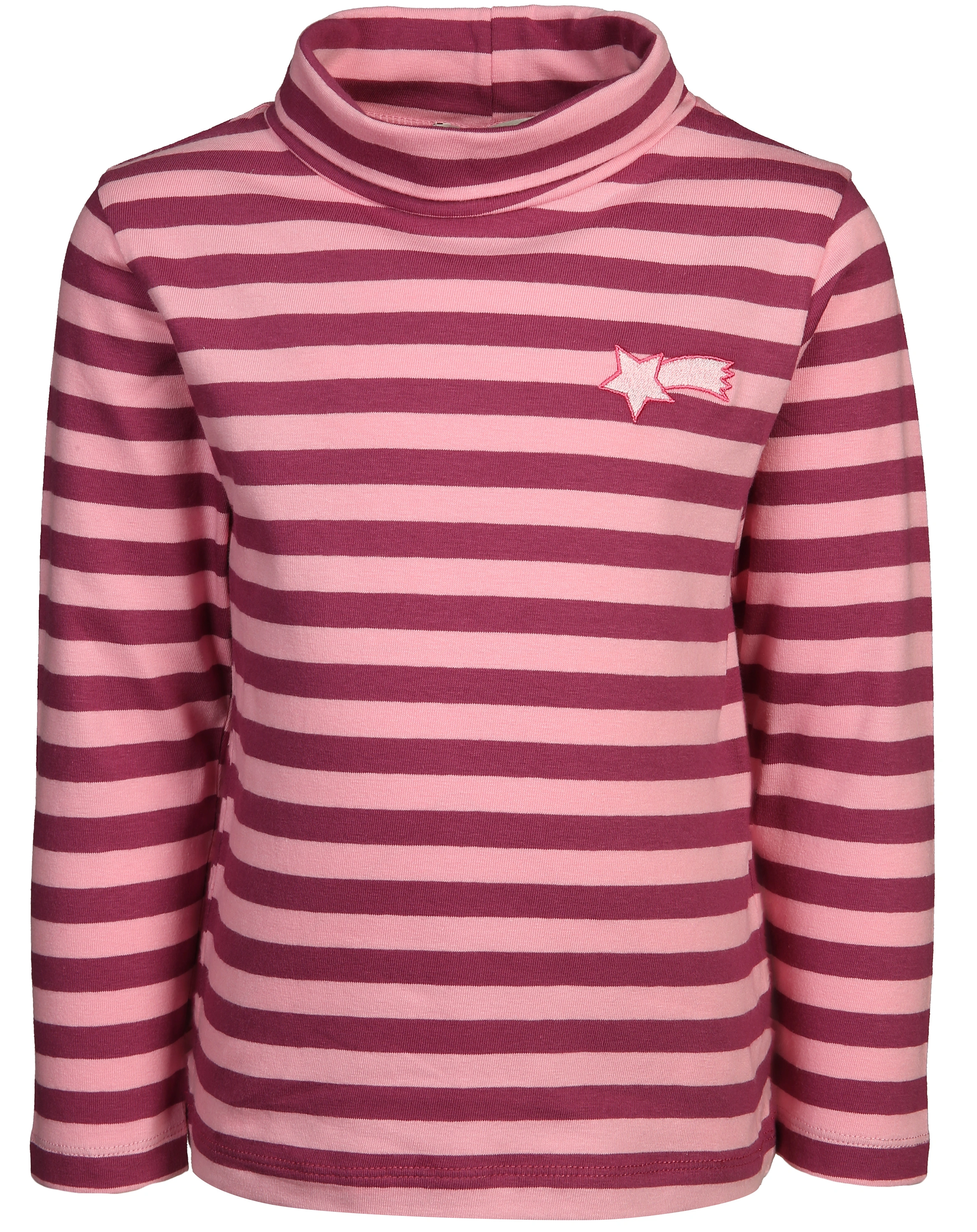 Langarmshirt KLEINE STERNSCHNUPPE mit Rollkragen in dunkelrot/rosa