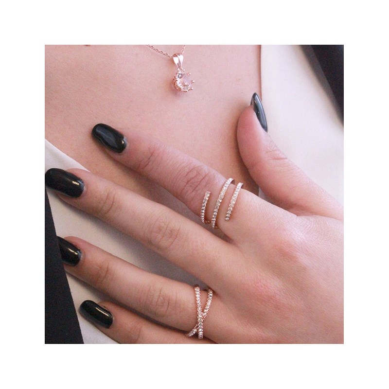 Bague X - Or Rosé et Cristal