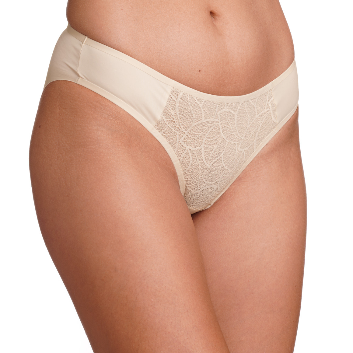 Gina Benotti Damen Seamless-Slip mit Spitzeneinsatz creme