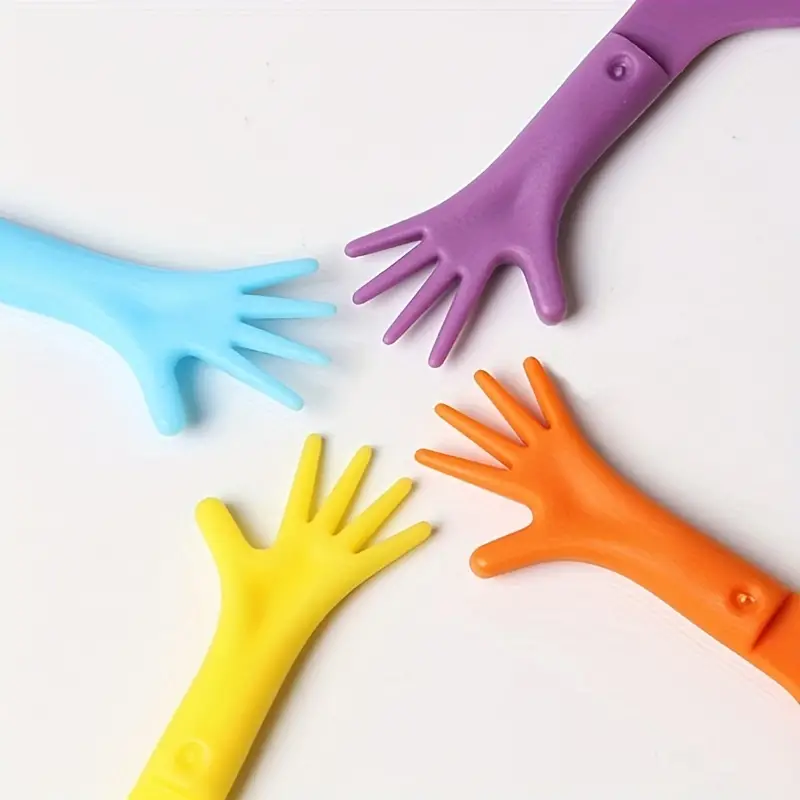 (4er Set) Kunststoff Buch Lesezeichen Hand Seiten Markierungen - Assortiert