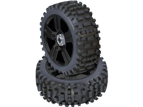 Reely 1:8 buggy komplette hjul med 5 eger sort 4 stk (102c131E)