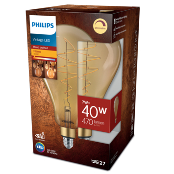 Philips LED Giant peer E27 40W filament goud dimbaar